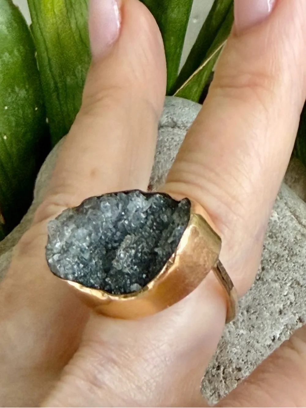 14k druzy ring - Picture 6 of 11